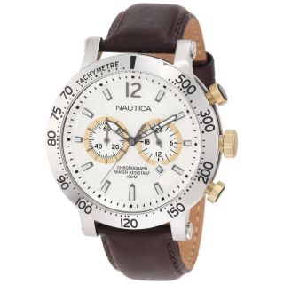 Mens Brown Leather Silver Dial Watch Today $164.99