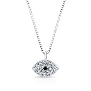 14k White Gold 1/10ct TDW Diamond Evil Eye Necklace Today $279.99 4.0