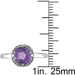 Miadora 10k Gold Amethyst and Diamond Accent Ring