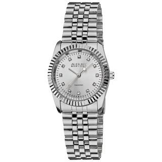 August Steiner Womens Diamond Stainless Steel Bracelet Watch