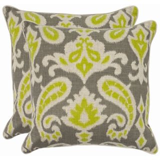 Paisley 18 inch Grey/ Lime Decorative Pillows (Set of 2)