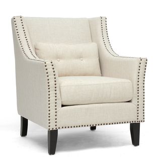Baxton Studio Albany Beige Linen Modern Lounge Chair