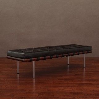 Andalucia Large Dark Brown Leather Bench
