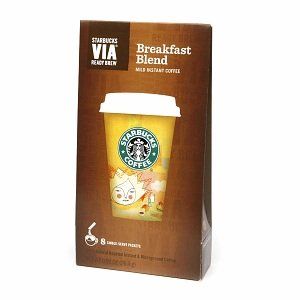 Starbucks Coffee Via Instant Coffee, Breakfast Blend, 8 ea 