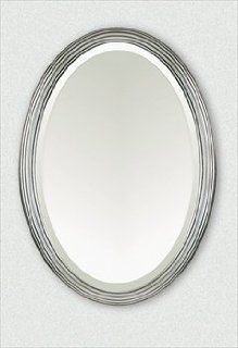 Alno 2002 152   Antique Pewter Frame Oval Mirror  