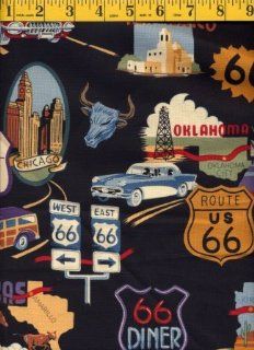Quilting Fabric Alexander Henry Route 66: Arts, Crafts