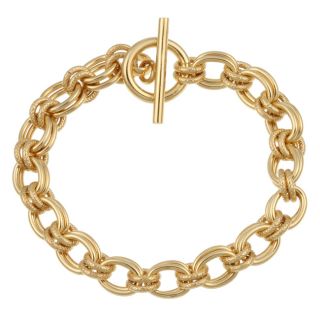 gold over silver 7 5 inch charm toggle bracelet msrp $ 179 99 today