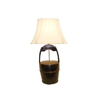 Black Wooden Bucket with Handle Table Lamp Today $179.99