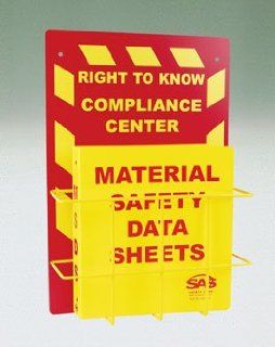 Right to Know MSDS Center Red Sign and Wire Rack and