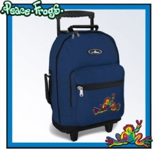 Peace Frogs Rolling Backpack Navy Super Cool   Wheeled