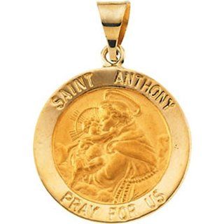 14k Yellow Gold St. Anthony Medal   18.25 Mm GEMaffair