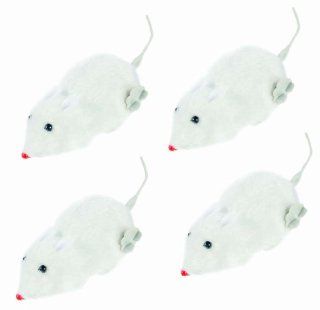Toysmith White Mouse Wind Up #153 4 Pack Toys & Games