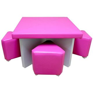 Childrens Pink 5 piece Faux Leather Dining Set Today $159.99