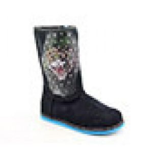 Youth Kids Girlss Bootstrap 100 Black Boots (Size 1)