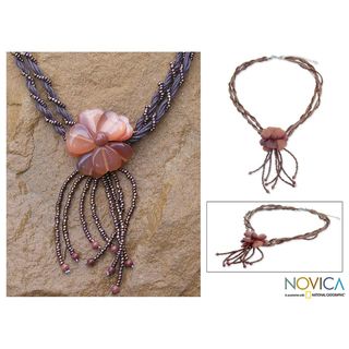 Brown Rain forest Flower Choker Necklace (Thailand)