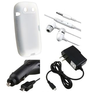 White Case/ Headset/ Car and Travel Charger for Blackberry Torch 9850