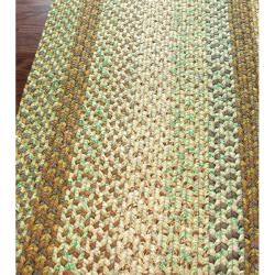 Handmade Alexa Cotton Fabric Braided Beige Chalet Rug (26 x 9