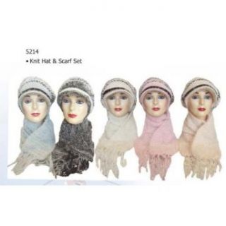 2 Pc Ladies Knit Hat Scarf W/Visor Set   Case Pack 24 SKU