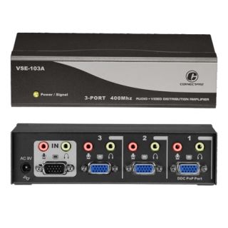 Connectpro VSE 103A, 3 port 400MHz Video/Audio Splitter Today $46.11