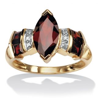 Angelina DAndrea 10k Yellow Gold Garnet and Diamond Accent Ring MSRP
