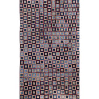 Hand knotted Abstract Denim Blue Wool Rug (5 x 8) Was $219.99 Today