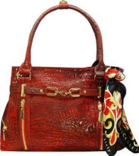 Vecceli Italy Alligator Embossed Red Handbag Designed by