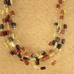 Handcrafted Baltic Amber Rain Angular Nugget Necklace (Lithuania