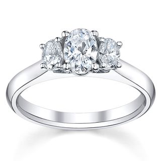 14k White Gold 1 1/2ct TDW Diamond 3 stone Engagement Ring (H I, SI1