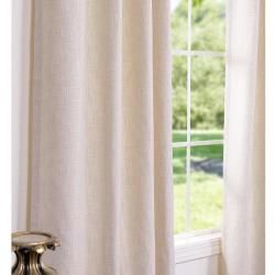 Light Cream Cotton Linen 108 inch Grommet Curtain Panel