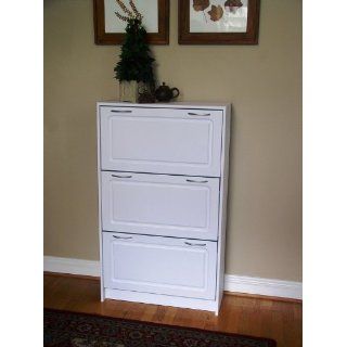 Shoe Cabinet In White Finish Holds 36 Pairs Of Shoes 