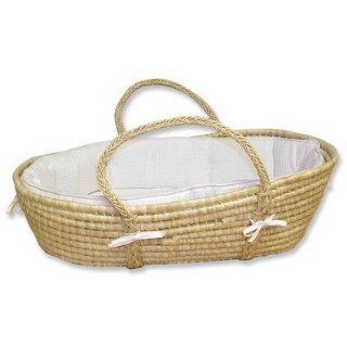 Moses Basket with Pique Liner in White Maize Basket Color