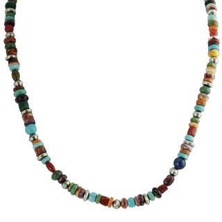 Tressa Silver Genuine Turquoise Lapis Coral Shell Bead Necklace MSRP
