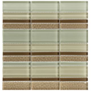 Somertile Reflections Meridian Stratus Glass/ Stone Mosaic Tiles (Pack