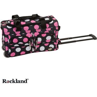 Rockland 22 inch New Multi Pink Dot Carry On Rolling Upright Duffel