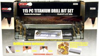 GRIP 115 piece Titanium Drill Bit Set