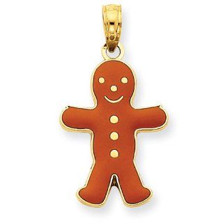 14k Enameled Gingerbread Boy Charm   JewelryWeb Jewelry