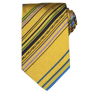 Versace Mens Silk Yellow Multi stripe Tie