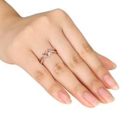 Miadora 10k Pink Gold Morganite and Diamond Accent Ring (G H, I1 2