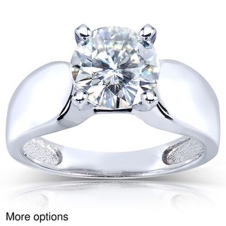 14k White Gold Round cut Moissanite Solitaire Ring