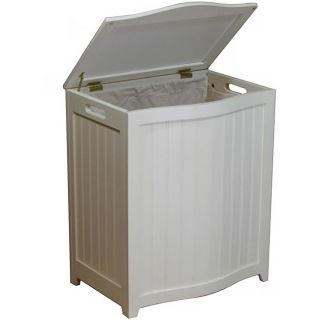 White Bowed Front Wood Laundry Hamper with Interior Bag 1088 Today $