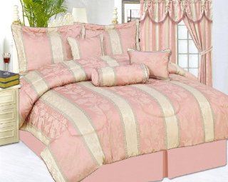 Sally Textiles 7 Piece King Comforter Set, Pink Home