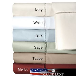 Grand Luxe Cotton Linford 500 tc Deep Pocket Sheet & Pillowcase