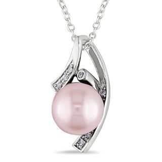 silver pink pearl and diamond necklace h i i2 i3 msrp $ 119 88 today