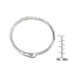 Sunstone Sterling Silver Oxidized Bali Leaf Design Bangle Bracelet