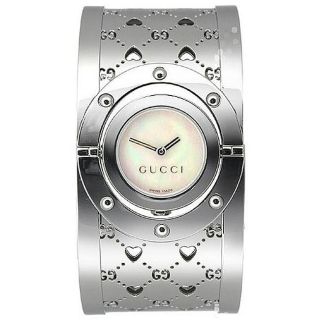 Gucci 112 Twirl Womens Stainless Steel GG Heart Watch