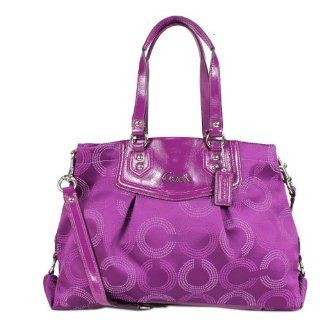  Coach Ashley Dotted Op Art Satchel Handbag Purple 20027: Shoes