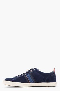 Paul Smith Jeans Navy Suede Osmo Galaxy Striped Sneakers for men