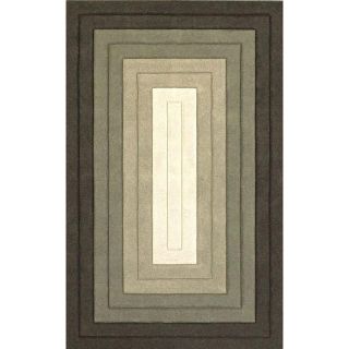 Hand tufted Geo Boxes Ivory Wool Rug (8 x 10)