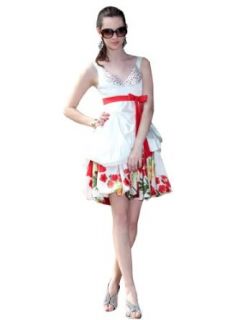 Topwedding V Neck Mini Floral Homecoming Dress Clothing