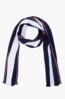 Thom Browne Navy Striped University Scarf for men